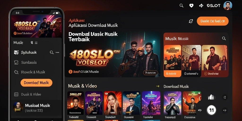 Tampilan antarmuka aplikasi 180SLOT yang user-friendly untuk Download Musik.