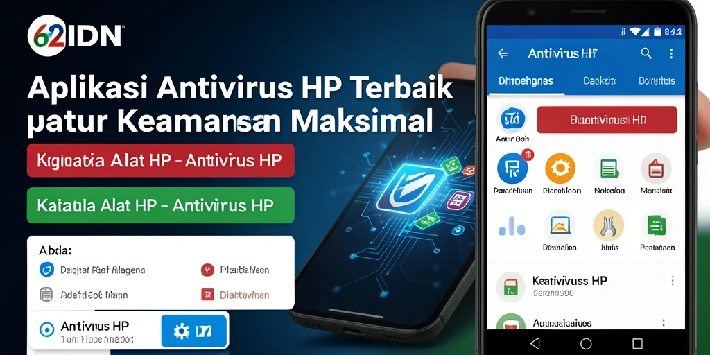 Antarmuka dan fungsi aplikasi Antivirus HP 62IDN yang mudah digunakan.