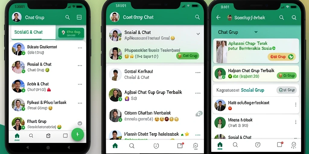 Antarmuka pengguna <strong>BARU01</strong> yang menawan dalam fungsi Chat Grup.