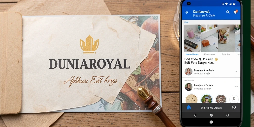 Antarmuka menarik dan fungsional dari DUNIAROYAL untuk Edit Foto Kertas Kaca.