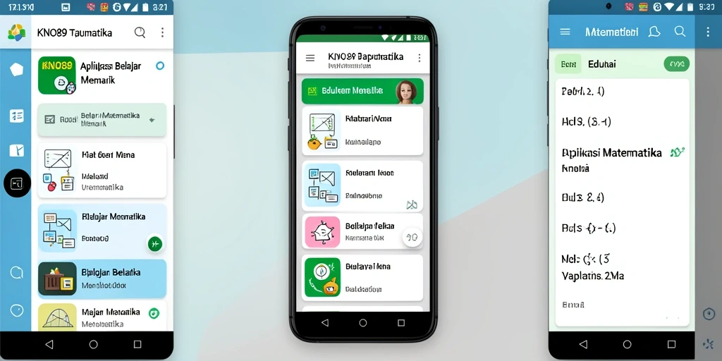 Antarmuka aplikasi KNO89 yang menarik dan interaktif untuk belajar Matematika.