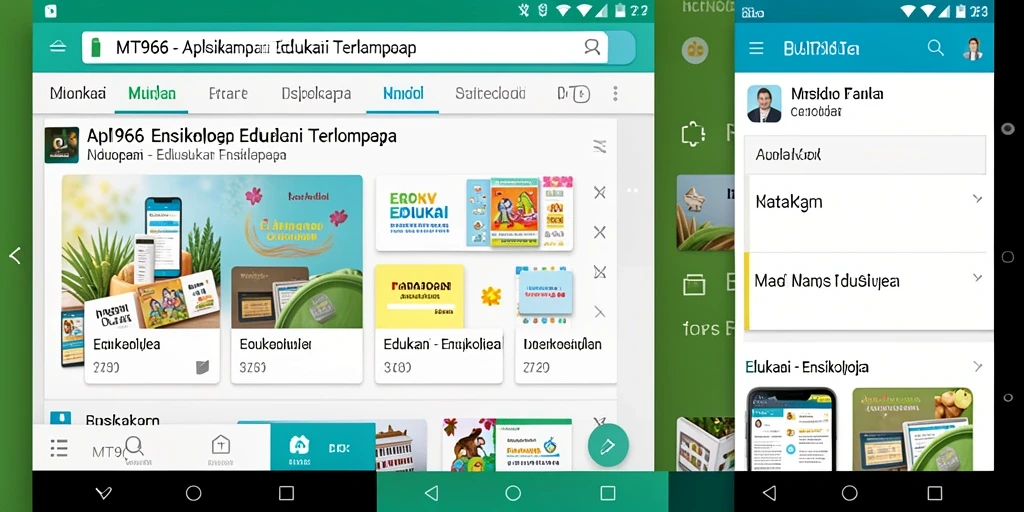 Tampilan antarmuka aplikasi Ensiklopedia MT966 yang informatif.