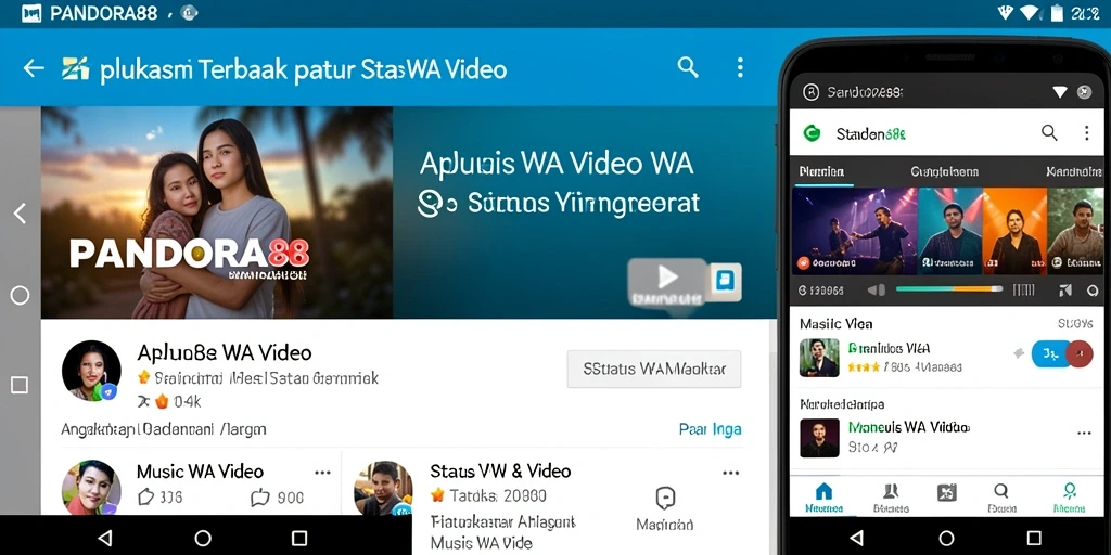 Antarmuka PANDORA88 dengan pilihan video menarik untuk status WA.