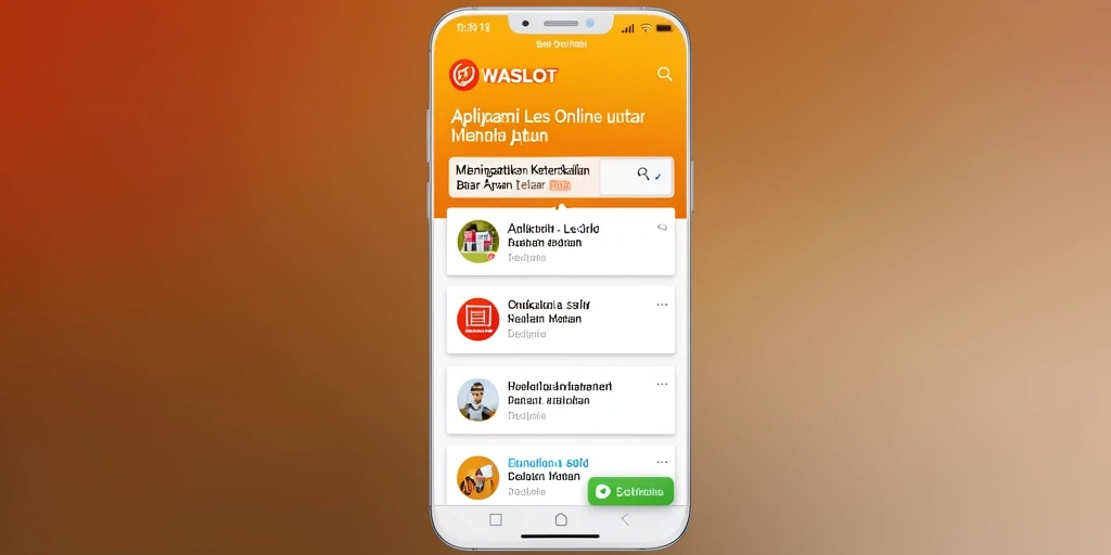 Antarmuka aplikasi WASLOT yang ramah pengguna untuk Les Online.